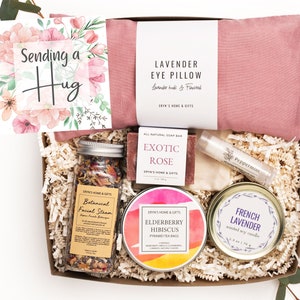 Sending a Hug, Spa Box for Woman, Thinking of you, Personalized Gift, Candle, Care Package, Gift for Her