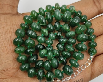 Hand Knotted Green Serpentine Necklace,Serpentine Necklace,Serpentine Knotted Necklace,Serpentine Bead Necklace,Green Bead Necklace