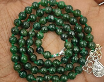 Hand Knotted Green Aventurine Necklace ,Aventurine Necklace,Aventurine Knotted Necklace,Aventurine Beaded Necklace,Aventurine Round Necklace