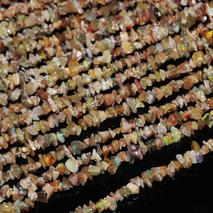 AAA+ Quality Natural Ethiopian Opal Raw Uncut Chip Gemstone Beads,Ethiopian Opal Raw Uncut Beads,34&quot; Copper Opal Bead For Handmade Jewelry