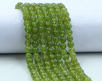 Natural Green Peridot Smooth Round Shape Gemstone Beads,Peridot Smooth Round Beads,6-7 MM Peridot Round Bead Strand For Jewelry Making Craft