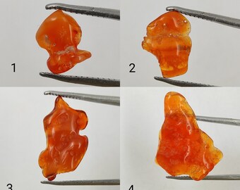AAA+ Natural Mexican Fire Opal Rough Gemstone, Mexican Opal Uneven Shape Rough Beads, Mexican Opal Loose Gemstone Rough Beads
