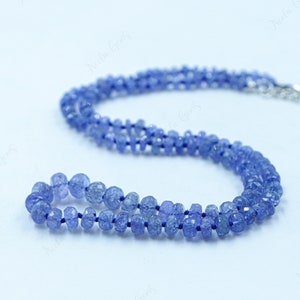 Hand Knotted Blue Tanzanite Necklace,Tanzanite Knotted Necklace,Tanzanite Beads Necklace,Blue Tanzanite Necklace,Tanzanite Handmade Necklace
