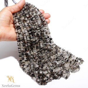 AAA + Black Rutile Glatte Flache Nugget Perlen, natürliche Rutilquarz Winzige Nugget Perlen, 18 "Sumbrine Nuggets Edelstein Perlen für handgemachten Schmuck