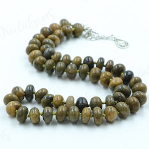 Hand Knotted Petrified Wood Necklace,Petrified Wood Knotted Necklace,Petrifed Wood Necklace,Petrified Wood Beaded Necklace,Handmade Necklace