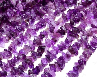 Natural Purple Amethyst Raw Uncut Chips Gemstone Beads,Amethyst Raw Rough Uncut Beads,34"Inches Purple Amethyst Beads For Handmade Jewelry