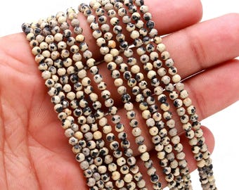 AAA+ Natural Dalmatation Jasper Microcut Faceted Beads,3.30-3.40 MM Jasper Tiny Rondelle Beads,13"Jasper Gemstone Beads For Handmade Jewelry