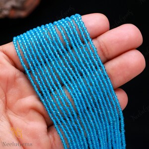 AAA+ Swiss Blue Topaz Faceted Rondelle Shape Gemstone Beads,Blue Quartz Rondelle Beads,2.10-2.20 MM Blue Topaz Beads For Handmade Jewelry
