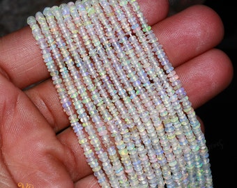 AAA + äthiopische Opal glatte Rondelle Perlen, 2,5-3 MM auffällige Feueropal indische Schliffperlen, 16 ""lose Edelsteinperlen für handgemachten Schmuck."