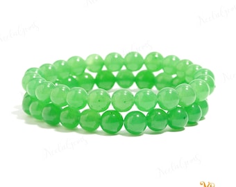 AAA+ Green Chrysoprase Bracelet 8mm, Rare Apple Green Gemstone for Heart Healing & Abundance, Natural Luxury Crystal, Unisex Spiritual Gift