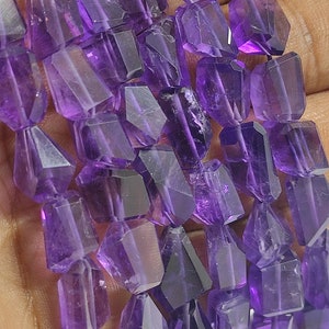 AAA + Qualität natürliche lila Amethyst facettierte Nugget Edelstein Perlen, Amethyst Pebble Nugget Perlen, lila Amethyst Perlen für handgemachten Schmuck