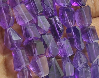 AAA+ Quality Natural Purple Amethyst Faceted Nugget Gemstone Beads,Amethyst Pebble Nugget Beads,Purple Amethyst Beads For Handmade Jewelry