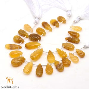AAA+ Natural Yellow Chalcedony Quartz Carving Pear Shape Beads,Chalcedony Briolette Beads,Yellow Chalcedony Pear Beads For Handmade Jewelry