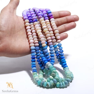 AAA + Qualität Multicolor Opal Glatte Rondelle Form Edelstein Perlen, Multicolor Plain Opal Perlen, 8-9 MM Multi Opal Perlen für handgemachten Schmuck