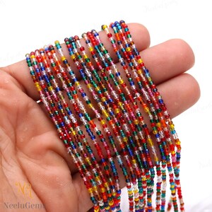 AAA+ flerfärgade kristallmikroskurna pärlor, 2-2,5 MM små fasetterade rondellpärlor, 13" ädelstenspärlor för handgjorda smycken