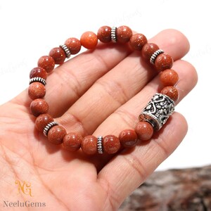AAA+ Quality Rare Goldstone Bracelet,Goldstone Round Beads Bracelet,Goldstone Stretch Bracelet,8 MM Goldstone Beads Unisex Healing Bracelet