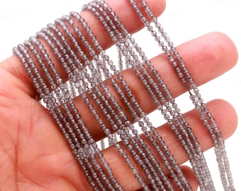 AAA+ Natural Gray Moonstone Microcut Faceted Beads,2-2.5 MM Moonstone Tiny Rondelle Beads,13"Gemstone Beads For Handmade Jewelry