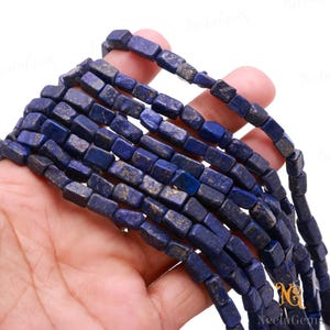 AAA+ Natural Blue Lapis Lazuli Smooth Rectangle Shape Gemstone Beads,Lapis Lazuli Uneven Beads,6-12 MM Blue Lapis Beads For Handmade Jewelry