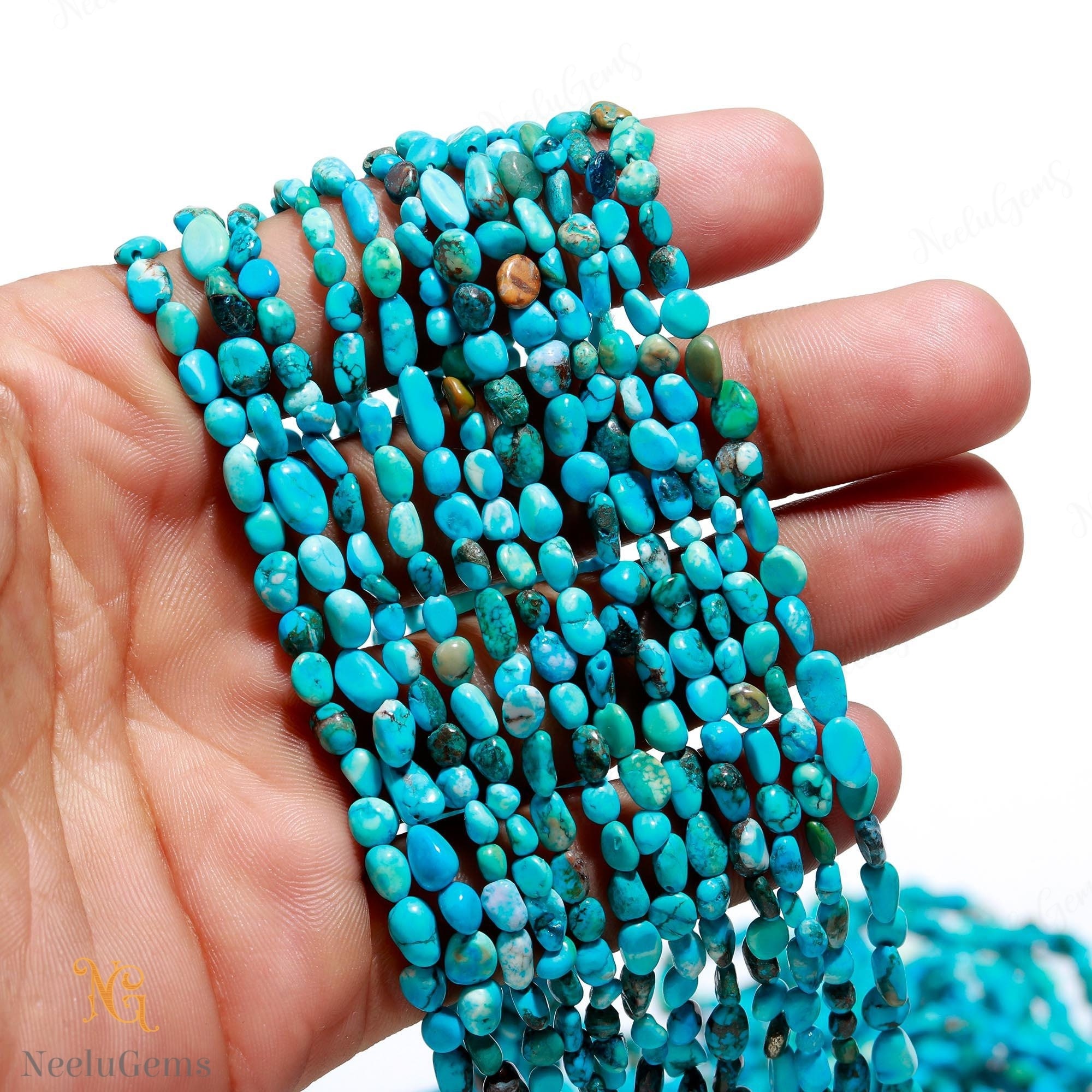 Natural Copper Turquoise Smooth Nugget Shape Gemstone Beads,Turquoise Pebble Nugget Beads,Turquoise Plain Tumble Beads For Handmade Jewelry