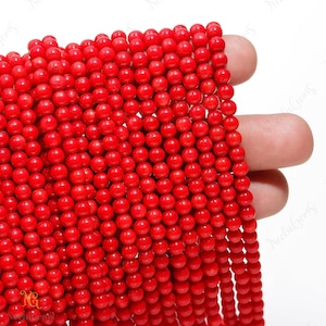 Natural Red Bamboo Coral Smooth Round Shape Gemstone Beads,Coral Gemstone Smooth Bead,4 MM Coral Round Bead,Coral Beads For Handmade Jewelry