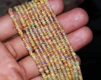AAA + äthiopische Opal glatte Rondelle Perlen, 2,5-3 MM auffällige Feueropal indische Schliffperlen, 16 ""lose Edelsteinperlen für handgemachten Schmuck."