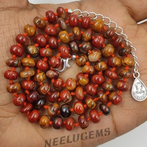 Hand Knotted Picasso Jasper Necklace,Picasso Jasper Necklace,Picasso Jasper Knotted Necklace,Picasso Jasper Bead Necklace,Handmade Necklace