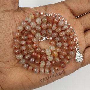 Hand Knotted Strawberry Quartz Necklace,Strawberry Quartz Knotted Necklace,Quartz Knotted Necklace,Natural Quartz Necklace,Handmade Necklace