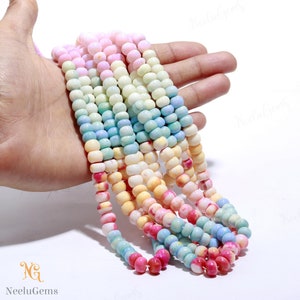 AAA + Qualität Multicolor Opal Glatte Rondelle Form Edelstein Perlen, Multicolor Opal Plain Perlen, 8-9 MM Multi Opal Perlen für handgemachten Schmuck