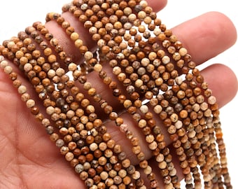 AAA+ Natural Picture Jasper Microcut Faceted Beads,3.10-3.20 MM Jasper Tiny Rondelle Beads,13"Jasper Gemstone Beads For Handmade Jewelry