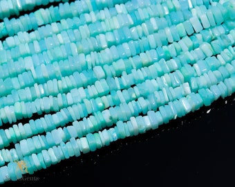 Perles Heishi Opale Bleue : Rang De Pierres Précieuses Carrées (6