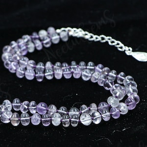 Hand Knotted Pink Amethyst Necklace,Amethyst Quartz Knotted Necklace,Amethyst Knotted Necklace,Amethyst Beaded Necklace,Handmade Necklace