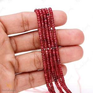 Beautiful Ruby Sapphire Jade Faceted Rondelle Shape Gemstone Beads,Ruby Jade Rondelle Beads,3-3.50 MM Ruby Jade Beads For Handmade Jewelry