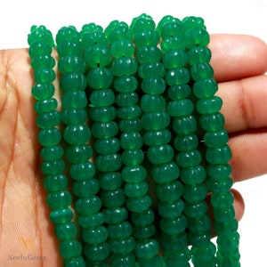 Natural Hand Carved Green Strawberry Rondelle Gemstone Beads,Strawberry Carving Watermelon Beads,Green Strawberry Bead For Handmade Jewelry