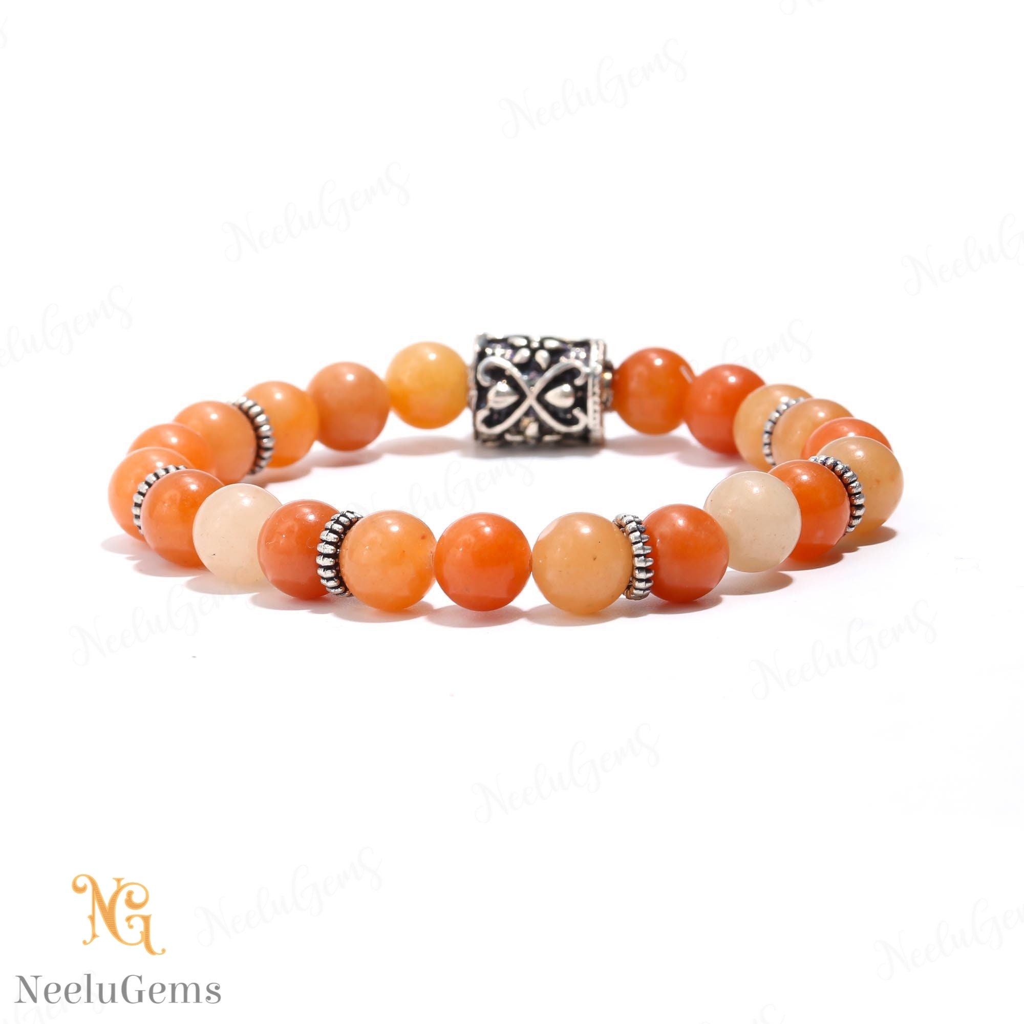 Bracelet En Pierre Naturelle Aventurine Rouge Perle 8mm - Qualité AA, Sans Fermoir, Neuf Avec étiquette