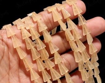 AAA+ Natural Yellow Aventurine Smooth Triangle Beads,Geniune Aventurine Briolette Beads,13" Aventuine Beads For Handmade Jewelry Craft