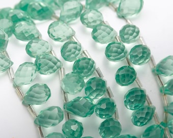 AAA + Blue Aquamarin facettierte Teardrop Briolette Perlen, Aquamarin Quarz Seitenbohrer Tropfen Perlen, 10 Stück Edelstein Perlen für handgefertigten Schmuck