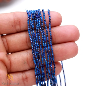 Perles de lapis-lazuli à facettes, rondelles microcoupées AAA+, fil de 33 cm