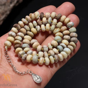 Hand Knotted Boulder Opal Necklace,Peruvian Boulder Opal Necklace,Peruvian Opal Knotted Necklace,Opal Bead Necklace,Opal Candy Necklace,Opal