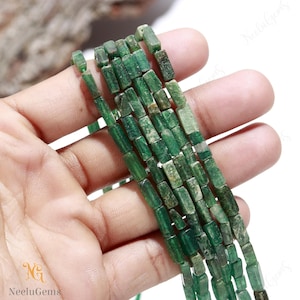 AAA+ Natural Green Aventurine Smooth Rectangle Gemstone Beads,Aventurine Uneven Rectangle Bead,6-10 MM Aventurine Beads For Handmade Jewelry