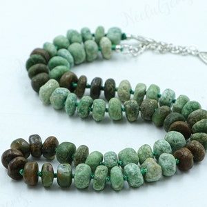 Collier chrysoprase vert noué à la main, collier noué chrysoprase, collier chrysoprase, collier perlé chrysoprase, collier fait main