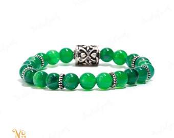 Pulseras Con Cuentas Para Hombre, Cuentas De Piedra Volcánica De Roca De Lava Mate Para Mujer Pulsera Elastica Joyeria De Moda Agata