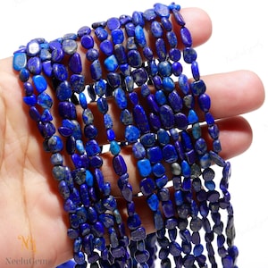 Natürliche blaue Lapislazuli glatte Nugget-Form-Edelstein-Perlen, Lapis Lazuli Pebble Nugget Perlen, Lapis Lazuli Trommelperlen für handgemachten Schmuck