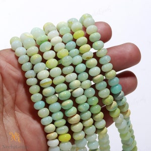 AAA+ Quality Blue Yellow Opal Smooth Rondelle Shape Gemstone Beads,Blue Opal Plain Beads,7-8 MM Blue Opal Beads For Handmade Jewelry