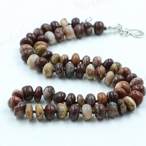 Hand Knotted Mookite Jasper Necklace,Jasper Knotted Necklace,Mookite Jasper Knotted Necklace,Jasper Beaded Necklace,Jasper Handmade Necklace