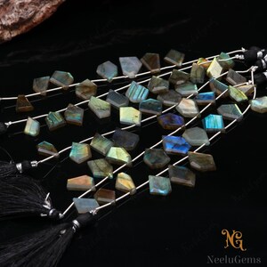 AAA+ Natural Labradorite Faceted Uneven Shape Gemstone Beads,Labradorite Side Drill Fancy Briolettes,Labradorite Beads For Handmade Jewelry