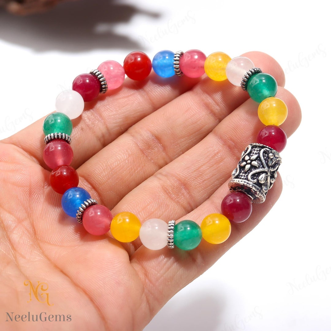 Multi Colored Quartz Beaded Adjustable Bracelet main image 1