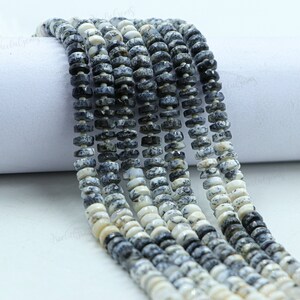 Natural Dendrite Opal Heishi Tyre Shape Gemstone Beads,Dendrite Opal Faceted Tyre Beads,Dendrite Opal Bead For Handmade Jewelry Making Craft