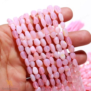 AAA+ Peruvian Pink Opal Smooth Nugget Shape Gemstone Beads,Pink Opal Pebble Nugget Beads,Pink Opal Plain Tumble Beads For Handmade Jewelry