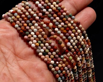 AAA+ Natural Alashan Agate  Microcut Faceted Beads,3.30-3.40 MM Agate Tiny Rondelle Beads,13"Agate Gemstone Beads For Handmade Jewelry