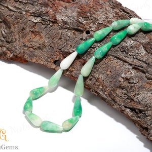 AAA+ Green Candy Quartz Smooth Teardrops Gemstone Beads,Candy Quartz Straight Drill Drops Beads,8X20 MM Quartz Long Drops Beads For Jewelry